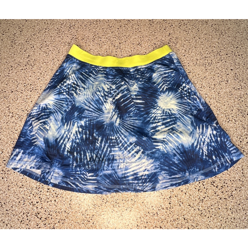 Lands’ End Girls Skort Sz XL 14-16 Blue Tie Dye Print Athletic Skirt Shorts